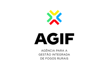 Logotipo do AGIF com símbolo abstrato colorido