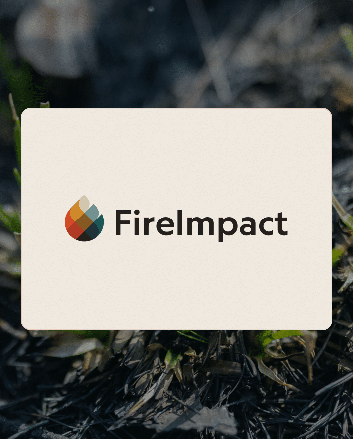 Logo FireImpact sur fond de carte beige