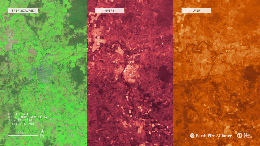 Three-band satellite imagery of Dubbo, Australia